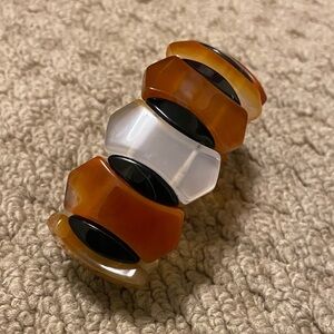 Stylish Amber and Black Chunky Bracelet